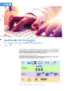 Spotfire for the Enterprise: An Overview for IT Administrators This whitepaper is intended for those wanting information on TIBCO Spotfire® administration and deployment capabilities: its architecture, data connection, 