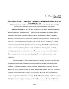 Microsoft Word - FrontBridge_Press Release_FINAL_.doc