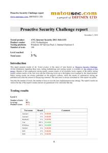 Proactive Security Challenge report www.matousec.com, DIFINEX LTD Proactive Security Challenge report November 5, 2010