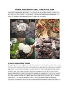 Growing Mushrooms on Logs – a step-by-step Guide Log cultivation of wood-inhabiting mushrooms is a bit different then bag cultivation; however, it is based on the same concept and above all is easy. It is largely appli