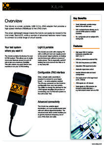 www.xjtag.com  XJLink Key Benefits  Overview