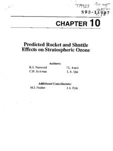 4I5 N93 CHAPTER Predicted Rocket and Shuttle Effects on Stratospheric Ozone