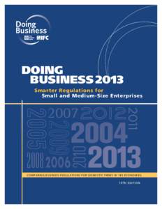 DOING BUSINESS 2013 Smarter Regulations for Small and Medium-Size Enterprises  2011