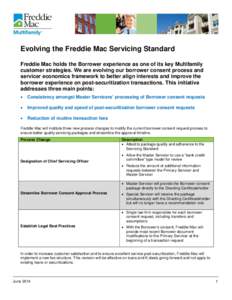 Evolving the Freddie Mac Servicing Standard