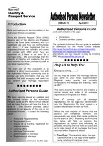Authorised persons newsletter