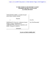 Case: 1:17-cvDocument #: 1 Filed: Page 1 of 34 PageID #:1  IN THE UNITED STATES DISTRICT COURT NORTHERN DISTRICT OF ILLINOIS EASTERN DIVISION