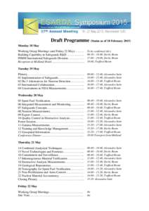Preliminary Symposium Programme