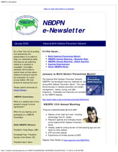 NBDPN e-Newsletter  Click to view this email in a browser NBDPN e-Newsletter
