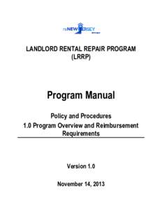 LRRP Program Manual-Policy and Procedures: Section[removed]Program Overview and Reimbursement Requirements