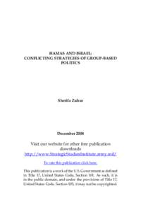 HAMAS and Israel: Conflicting Strategies of Group-Based Politics