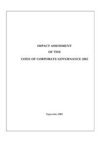 EVALUATION OF IMPLEMENTATION OF CODE OF CORPORATE GOVERNANCE (Proposed Questionnaire)