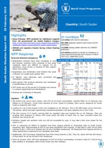 20 February[removed]Country: South Sudan Photo: WFP  South Sudan Situation Report #65