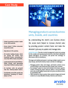Case Study  Managing products across business units, brands, and countries 