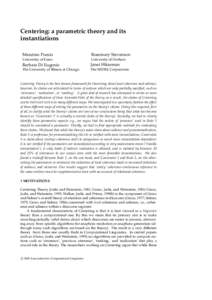 Centering: a parametric theory and its instantiations Massimo Poesio Rosemary Stevenson