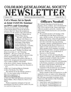 Colorado Genealogical Society  NEWSLETTER February