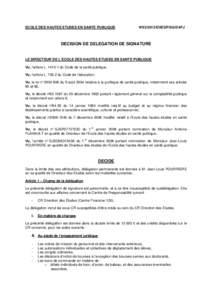 décision n° délégation de signature de Jean-Louis Pourrière
