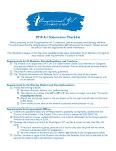   	
      2016 Art Submission Checklist