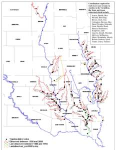 Coordination required for work in or near streams in counties in the Vermillion, Big Sioux and James watershed which include: Coordination required for work in or near streams in counties in the Vermillion,