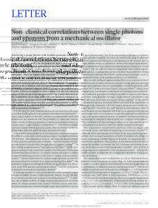 Letter  doi:nature16536 Non-classical correlations between single photons and phonons from a mechanical oscillator