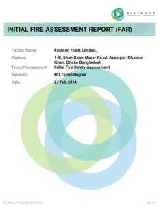 INITIAL FIRE ASSESSMENT REPORT (FAR) Factory Name: Fashion Flash Limited.  Address: