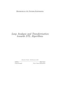 ¨ r Technik Rapperswil Hochschule fu Loop Analysis and Transformation towards STL Algorithms