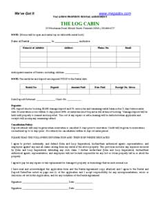 VACATION PROPERTY RENTAL AGREEMENT
