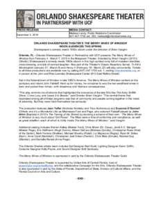 PRESS RELEASE December 3, 2014 MEDIA CONTACT: Melissa Landy, Public Relations Coordinator[removed]ext. 250, [removed]