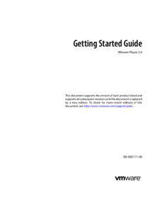 Getting Started Guide VMware Player 3.0