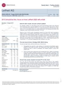 Equity flash – Trading Update Consumer Leifheit AG HOLD (HOLD) | Target EUREUR 50.00)