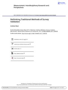 Rethinking Traditional Methods of Survey Validation