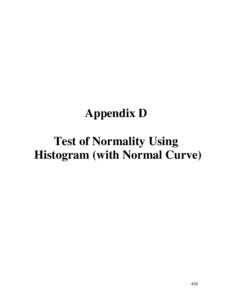 Appendix D Test of Normality Using Histogram (with Normal Curve) 426