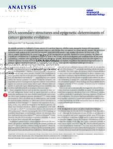 A N A LY S I S  DNA secondary structures and epigenetic determinants of cancer genome evolution  © 2011 Nature America, Inc. All rights reserved.