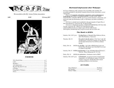 Masthead/Colophon/and other Wallpaper  The newsletter of the B.C. Science Fiction Association #405  $3.00