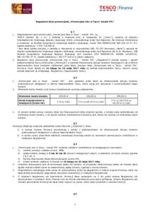 Regulamin akcji promocyjnej „Promocyjne raty w Tesco- kredyt 0%”  1. 2.