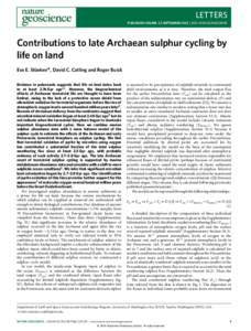 Contributions to late Archaean sulphur cycling by life on land