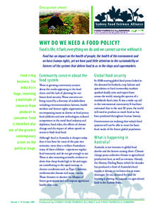Discussion sheet  Sydney Food Fairness Alliance working towards food security and sustainable food systems