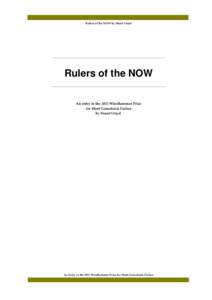 Rulers of the NOW by Stuart Lloyd  _______________________________________________________________________ Rulers of the NOW _______________________________________________________________________