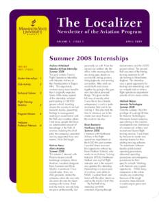 The Localizer Newsletter of the Aviation Program VOLUME 1, ISSUE 1  APRIL 2009