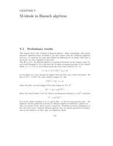 CHAPTER V  M-ideals in Banach algebras V.1