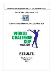 FÉDÉRATION INTERNATIONALE DE GYMNASTIQUE FIG WORLD CHALLENGE CUP CONFEDERAÇÃO BRASILEIRA DE GINÁSTICA  RESULTS