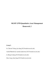 MGMT 237H Quantitative Asset Management Homework 3 Group 5: Jie 