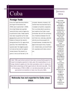 Cuba  JanuaryForeign Trade
