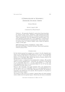 571  Documenta Math. A Generalization of Mumford’s Geometric Invariant Theory