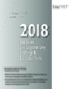 2018 Real Estate Civil Litigation Levy Surcharge & Exemption Forms