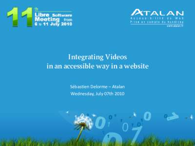 Integrating videos in an accessible way in a website