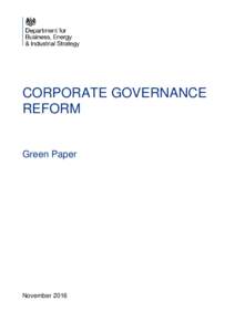 Corporate governance reform: green paper