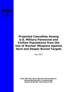 PSR® Physicians for Social Responsibility  Projected Casualties Among