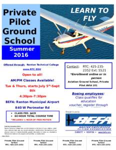 Private Pilot Ground School  LEARN TO