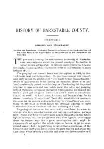 HISTORY OF BARNSTABLE COUNTY. CHAPTER GEOLOGY AND