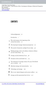 Cambridge University Press[removed]3 - The Direction of War: Contemporary Strategy in Historical Perspective Hew Strachan Table of Contents More information